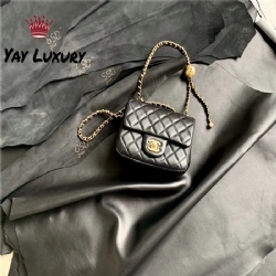 Chanel classic flap bag lambskin leather handbag